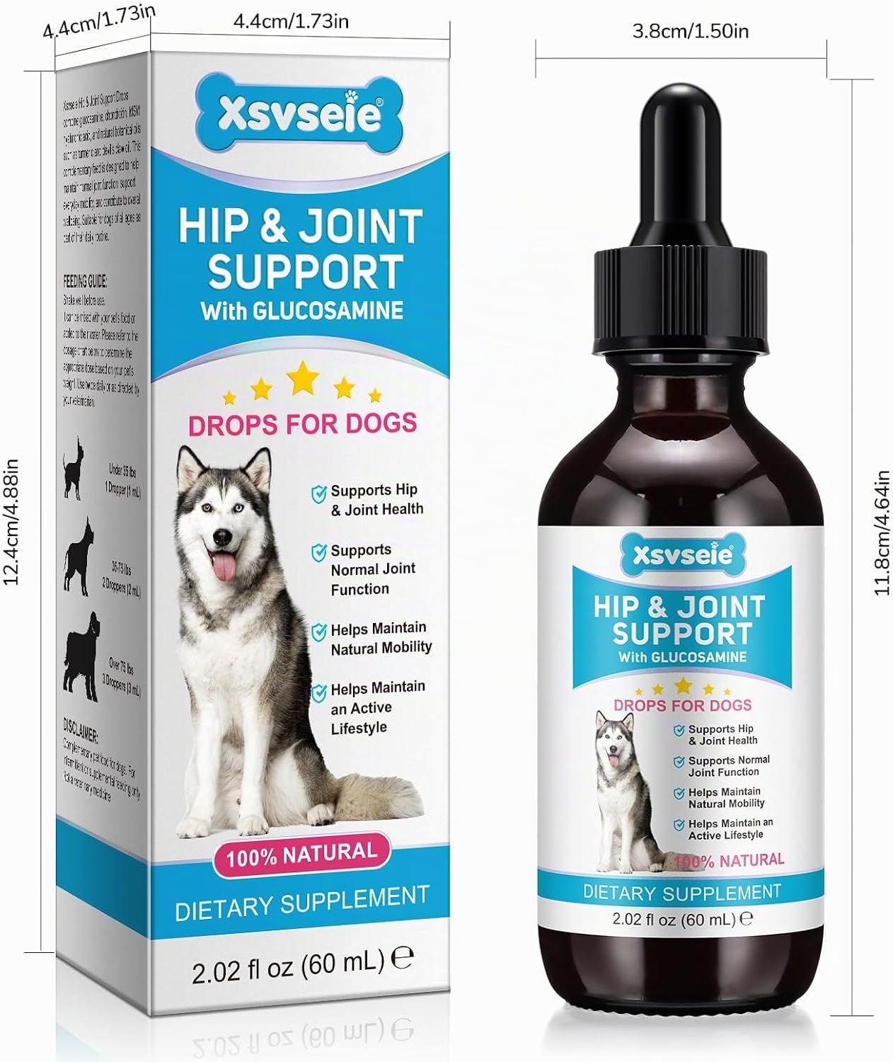 Dog Joint Supplement 120ml, Glucosamine for Dogs with Chondroitin, MSM, Hyaluronic Acid Collagen Type II, Joint Support Dog, Liquid Food Supplement for Small and Large Dogs - Image 13