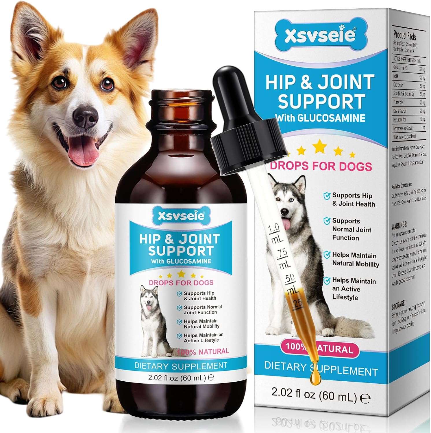 Dog Joint Supplement 120ml, Glucosamine for Dogs with Chondroitin, MSM, Hyaluronic Acid Collagen Type II, Joint Support Dog, Liquid Food Supplement for Small and Large Dogs - Image 14