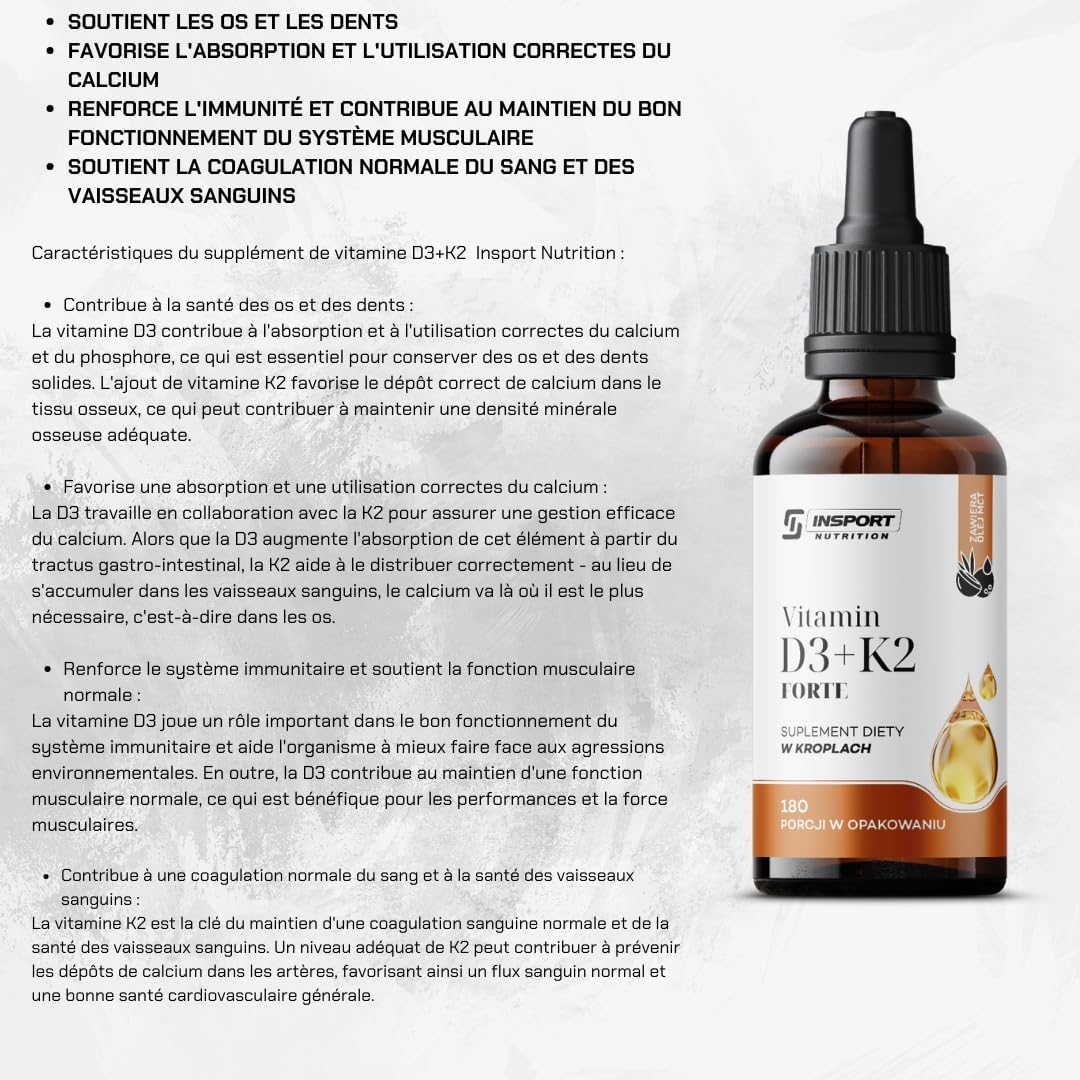 VITAMIN D3+K2 1 fl oz DROPS BONE TEETH MUSCLES IMMUNITY | INSPORT - Image 5