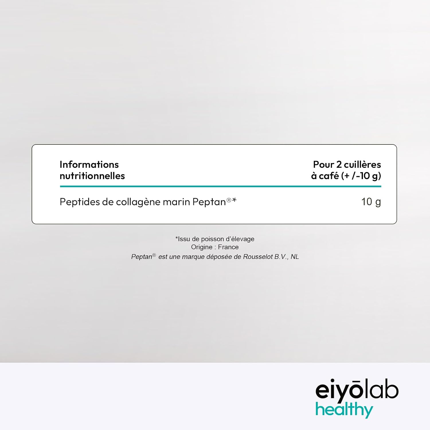 Patented Marine Collagen Powder | 250g Pure Collagen Peptides Type 1 | Peptan® | Soft Joints, Smooth and Hydrated Skin | Neutral Taste | 100% French Spine | Eiyolab - Image 7