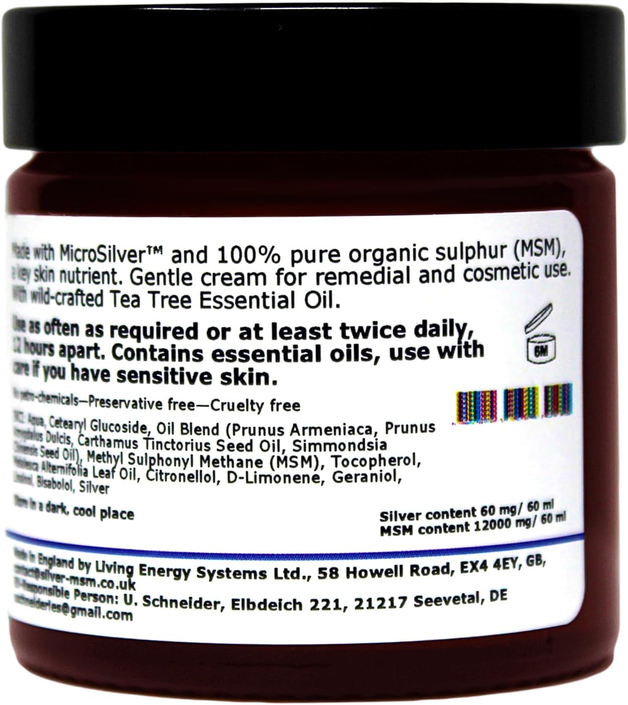 Silver-MSM Cream with Tea Tree Essential Oil - 60 ml - Image 7