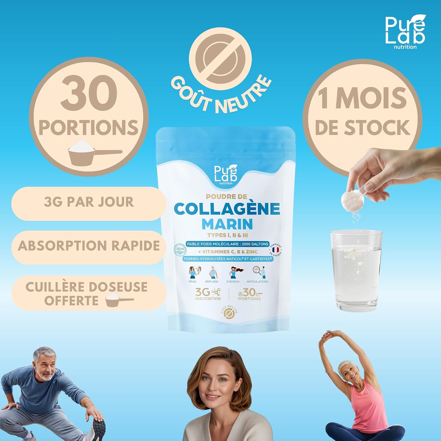 Marine Collagen Powder | Types 1, 2 & 3 + Vitamins C, E & Zinc | Neutral - Image 6
