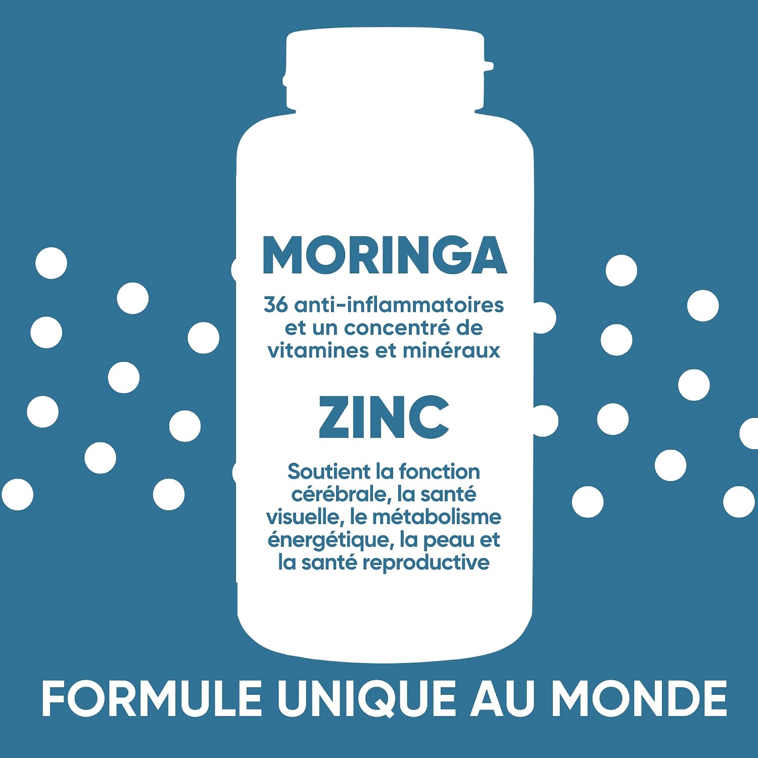 Zinc & Moringa Bio Supplement | Vegan Zinc Tablets 15mg | Useful for Acne, Immune System, Hair, Nails & Bones | Made in Italy RedMoringa (900) - Image 3