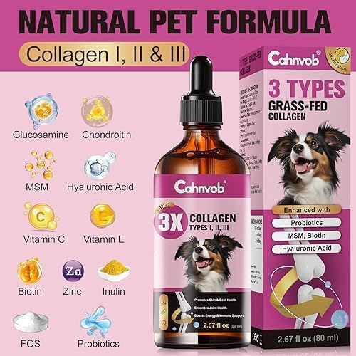 Premium Liquid Collagen for Dogs and Cats - Hydrolyzed Grazing Breeding - Natural Nutritional Support for Joints, Hips, Skin and Hair - Image 3