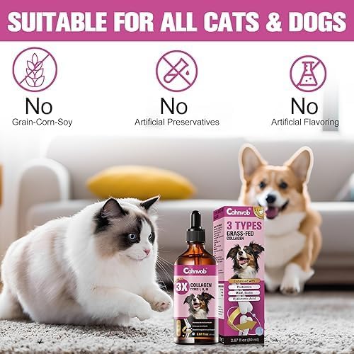 Premium Liquid Collagen for Dogs and Cats - Hydrolyzed Grazing Breeding - Natural Nutritional Support for Joints, Hips, Skin and Hair - Image 5