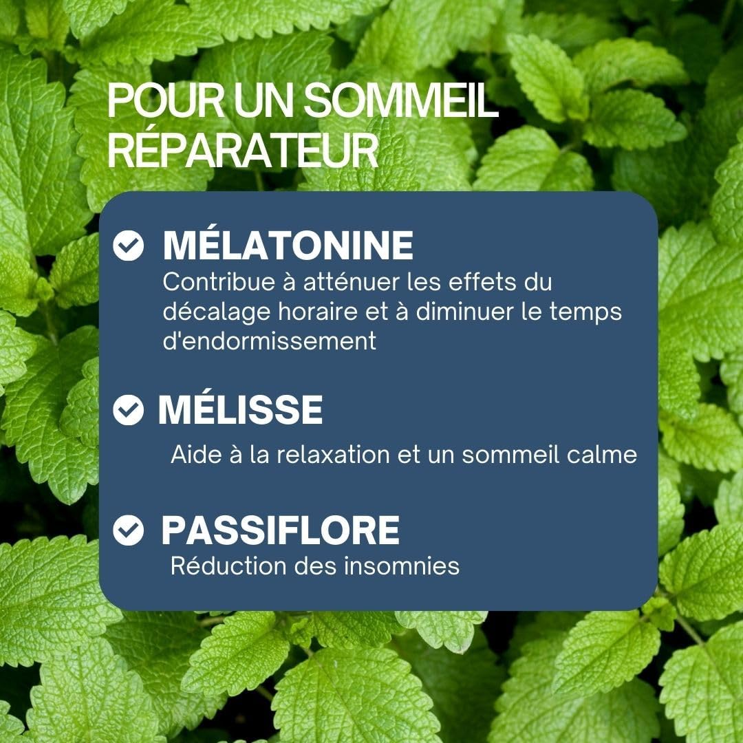 Sleep and Rapid Sleep for Active Men - After Meal Relaxation, Jetlag - Melatonin, Lemon Balm, Passionflower, Peppermint - ROBUSTE - 60 Capsules 1 Month Vegan - Image 7