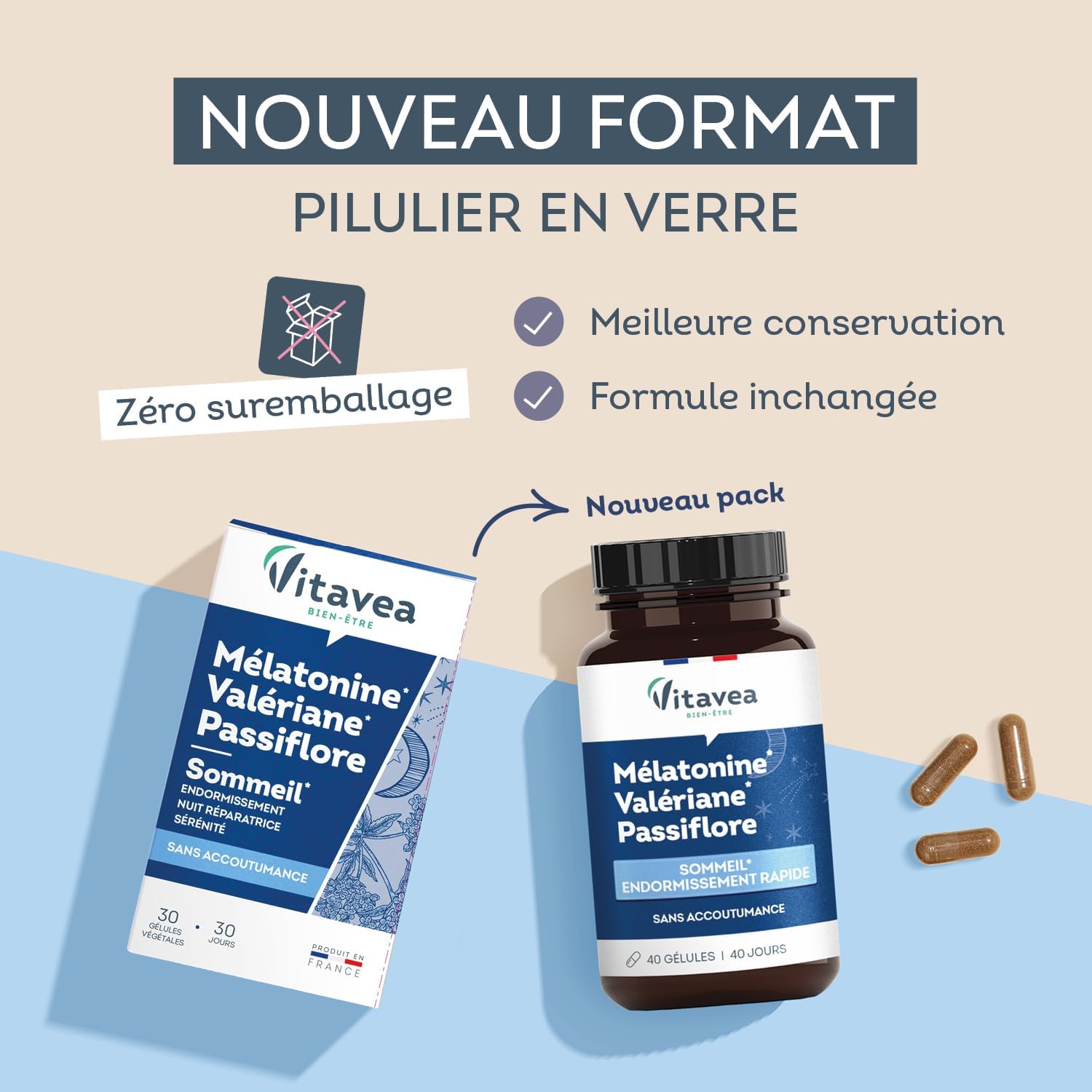 Vitavea Well-being Melatonin Valerine Passionflower - Sleep - 40 days - Image 3