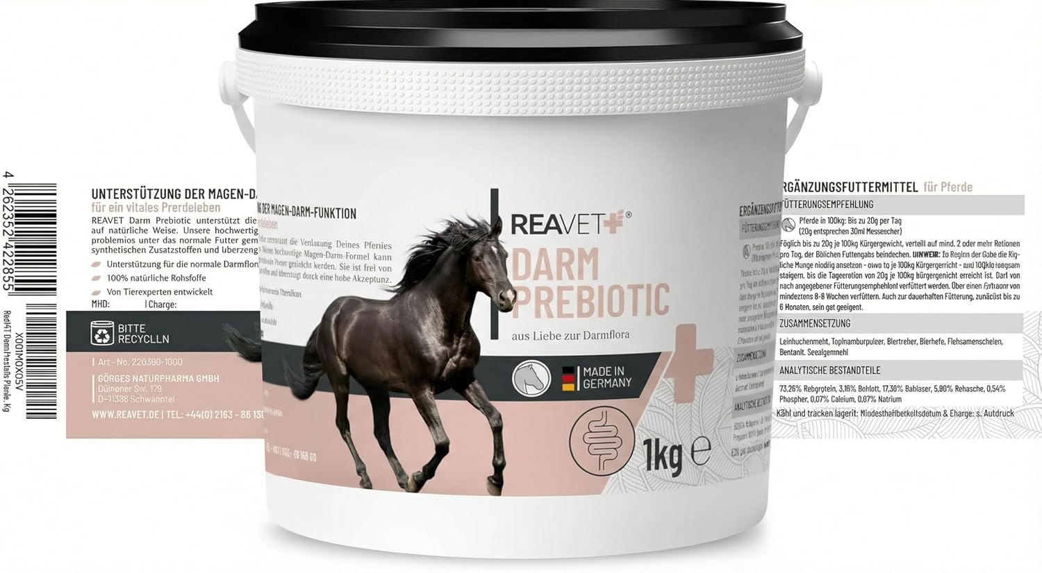 ReaVET Darm Prebiotic 1 kg for Horses, Gastrointestinal Horses, Fecal Water, Horses, Intestinal Problems Horse, Natural Product Without Cereals No Additives - Image 4