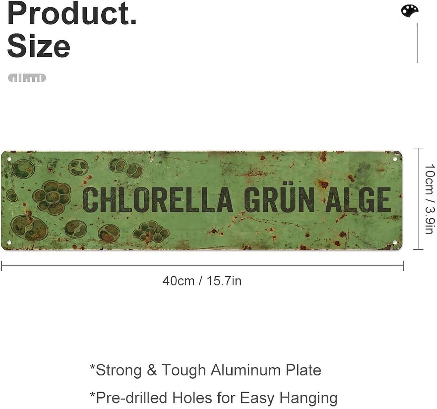 Plaque en métal vintage Chlorella Green Algae - Image 3