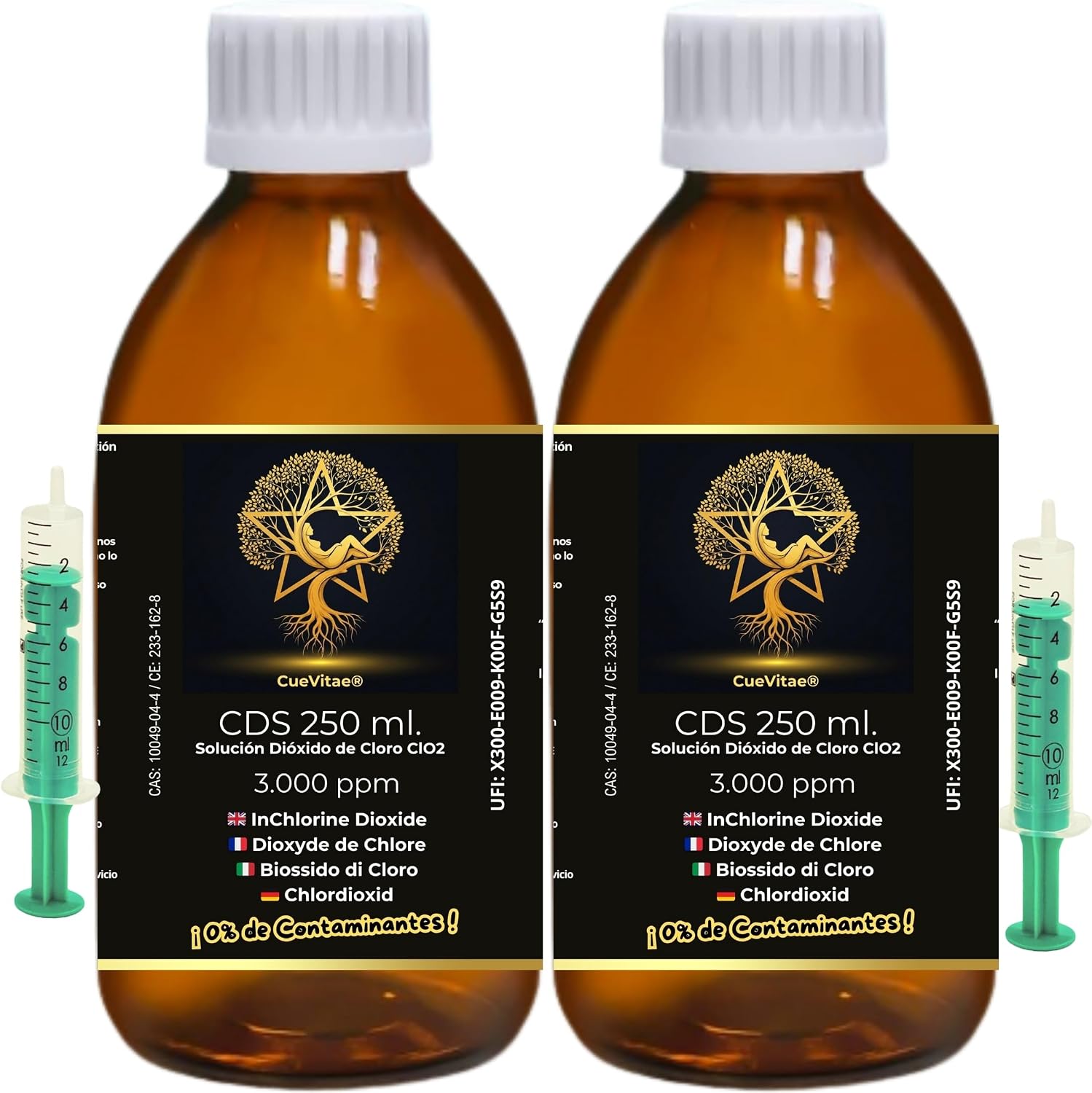 CDS - 0.3% Chlorine Dioxide Aqueous Solution | Pack 2x250 ML | Amber Glass - Image 2
