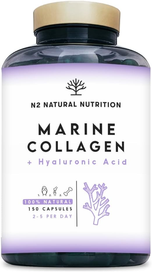 COLLAGENE MARIN Peptan Type 1 with Hyaluronic Acid, Vitamin C and Magnesium | Skin, Hair & Joint Care. 150 Capsules, 75 Days EU. N2 Natural Nutrition - Image 2