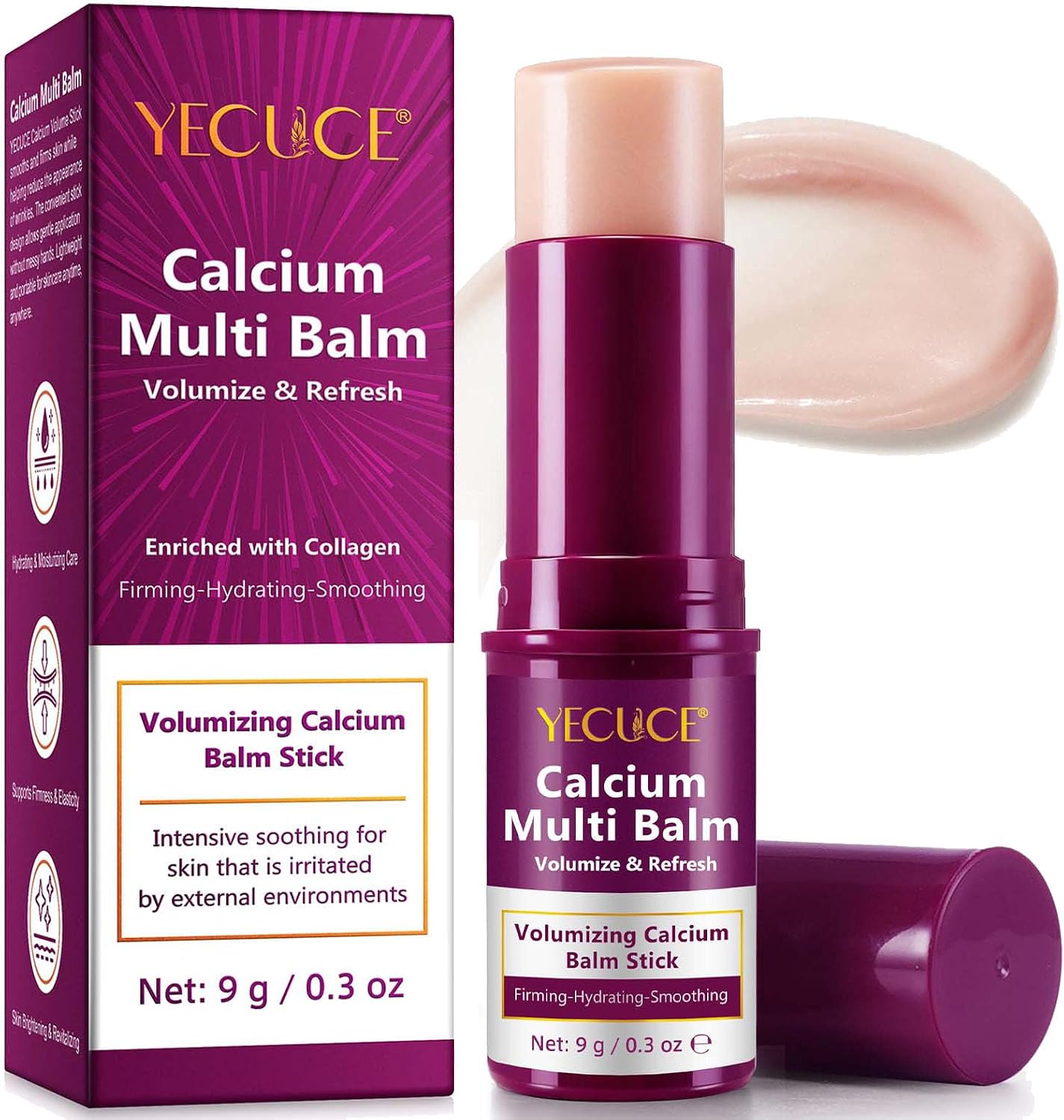 Calcium Multi Balm Stick - Korean All-In-One Care Stick with Collagen Moisturizing, Firming & Anti-Aging for Eyes, Neck & Face - Image 2