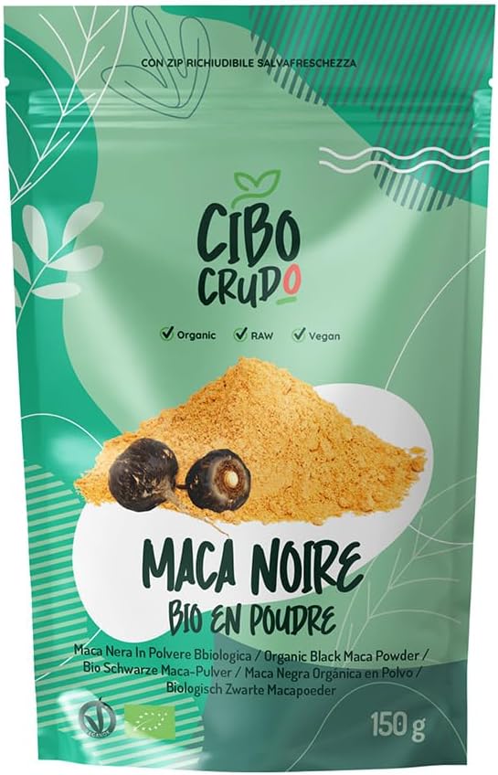 Cibo Crudo Organic Black Maca Powder, Peru Root - 150g - Image 2