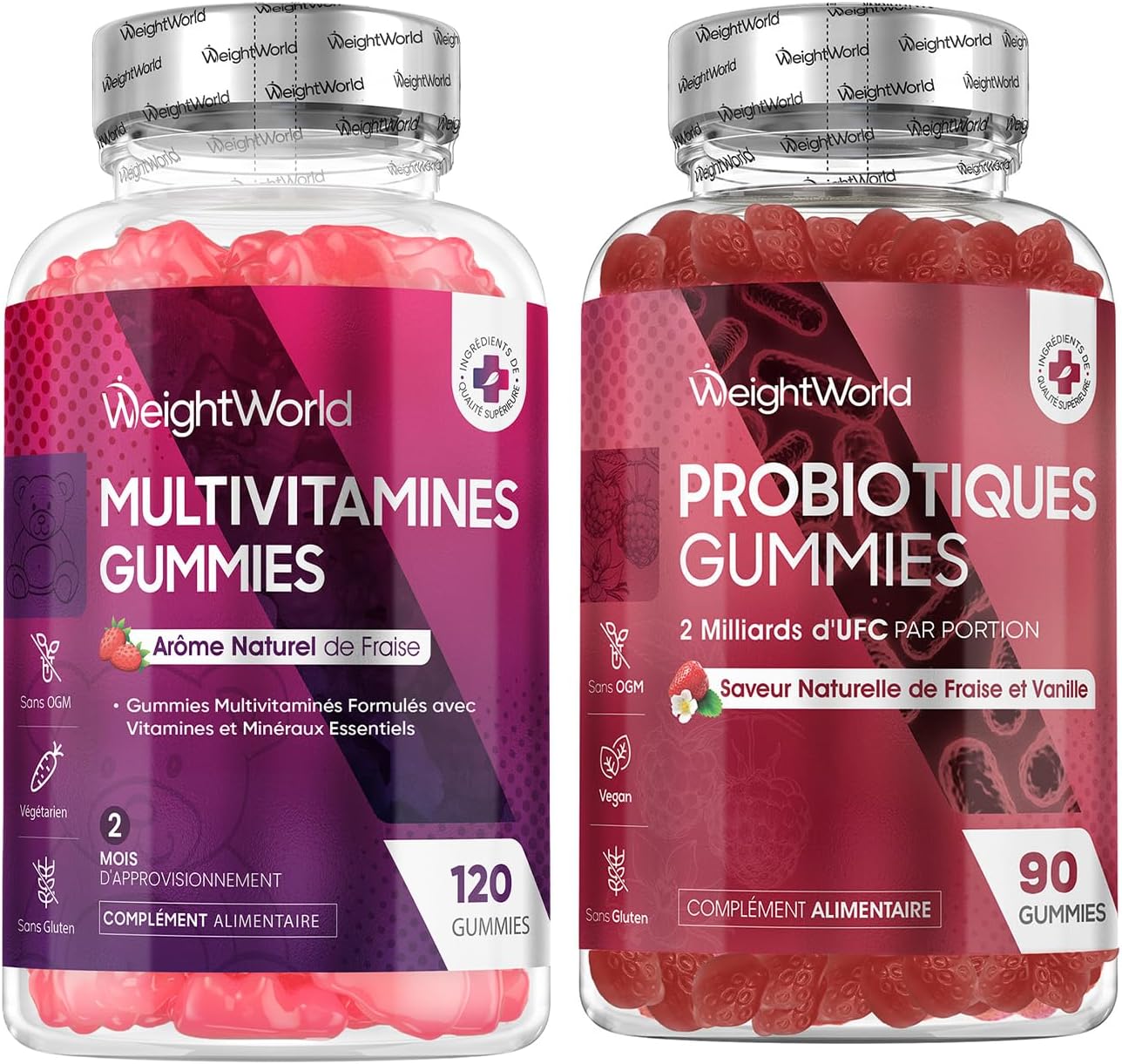 Complementary Duo - Multivitamin and Minerals Gummies + Probiotic Gummies - Multivitamins and Minerals 120 Gums 13 Nutrients - Probiotics and Prebiotics 90 Gums 2 Billion CFUs - Image 2