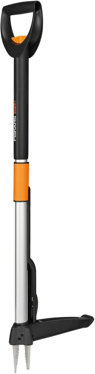 Fiskars 1077306 Telescopic Weeder, Length 1 - 1.2 m, Stainless Steel Arm/Plastic Handle, Black/Orange, Smart-Fit - Image 2