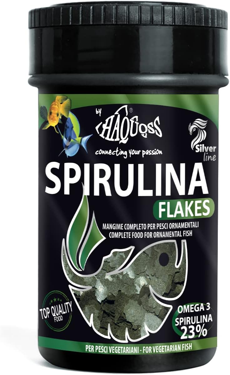Haquoss Spirulina & Chlorella Flakes Chip Food for Herbivorous Fish 100 ml/16 g - Image 2