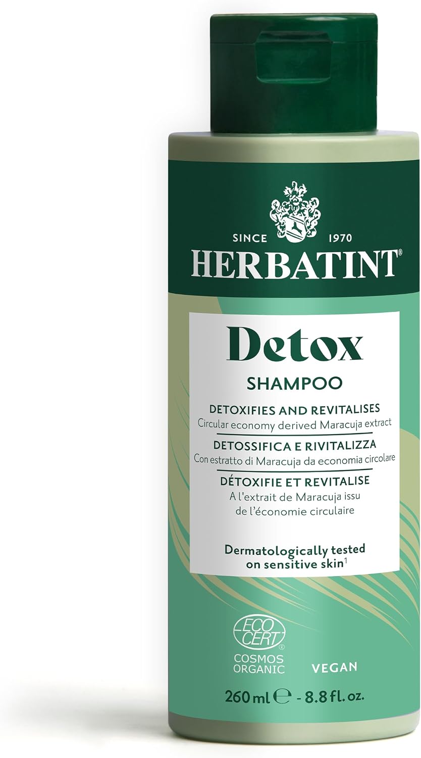 Herbatint Detox Shampoo, Detoxifying and Revitalising Shampoo - 260 ml | Cleanses and Releases Scalp and Hair from Impurities | Certified Organic Cosmos Organic, 98% Natural Ingredients, Vegan - Image 2