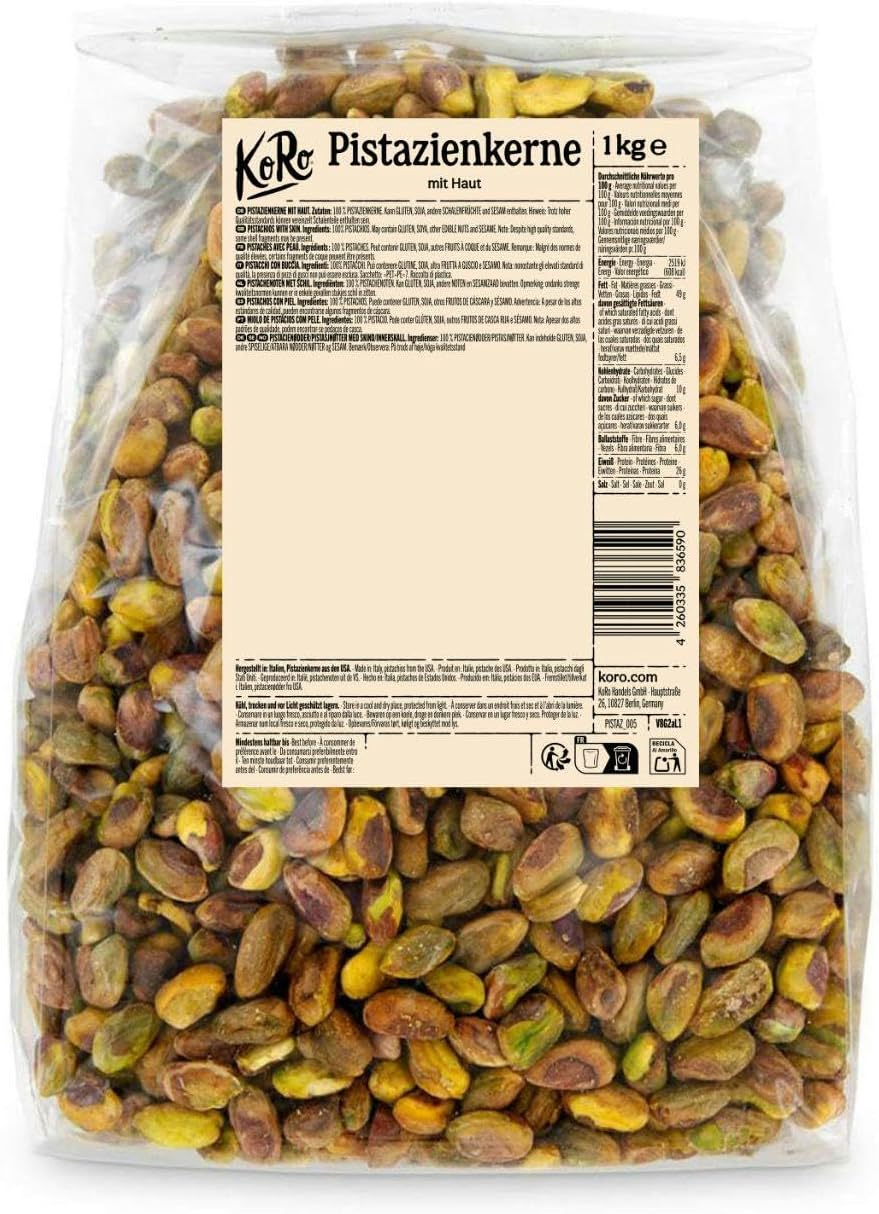 KoRo - Natural peeled pistachios - Unsalted and natural without additives, large packaging - Image 2
