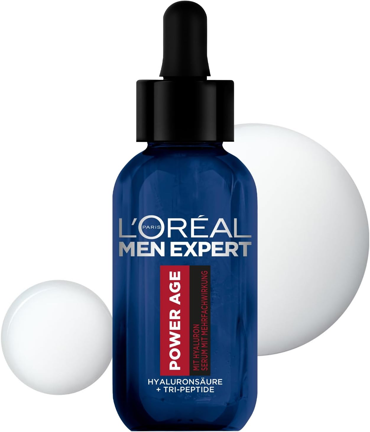 L'Oréal Men Expert Anti-Wrinkle Face Serum for Men, Anti-Aging Moisturizing Care for Tired and Matte Skin, High Dosed Hyaluronic Acid Men's Serum, Power Age 1 x 30 ml - Image 2