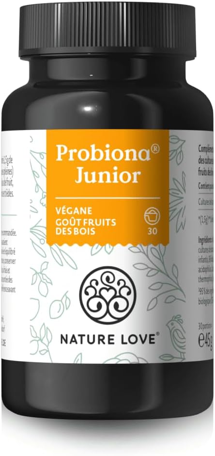NATURE LOVE Probiona Junior - 45 g of powder - intestinal bacteria for children from 4 years - 5 bacterial strains - Lactobacillus, Bifidobacterium and inulin - vegan and laboratory controlled - Image 2