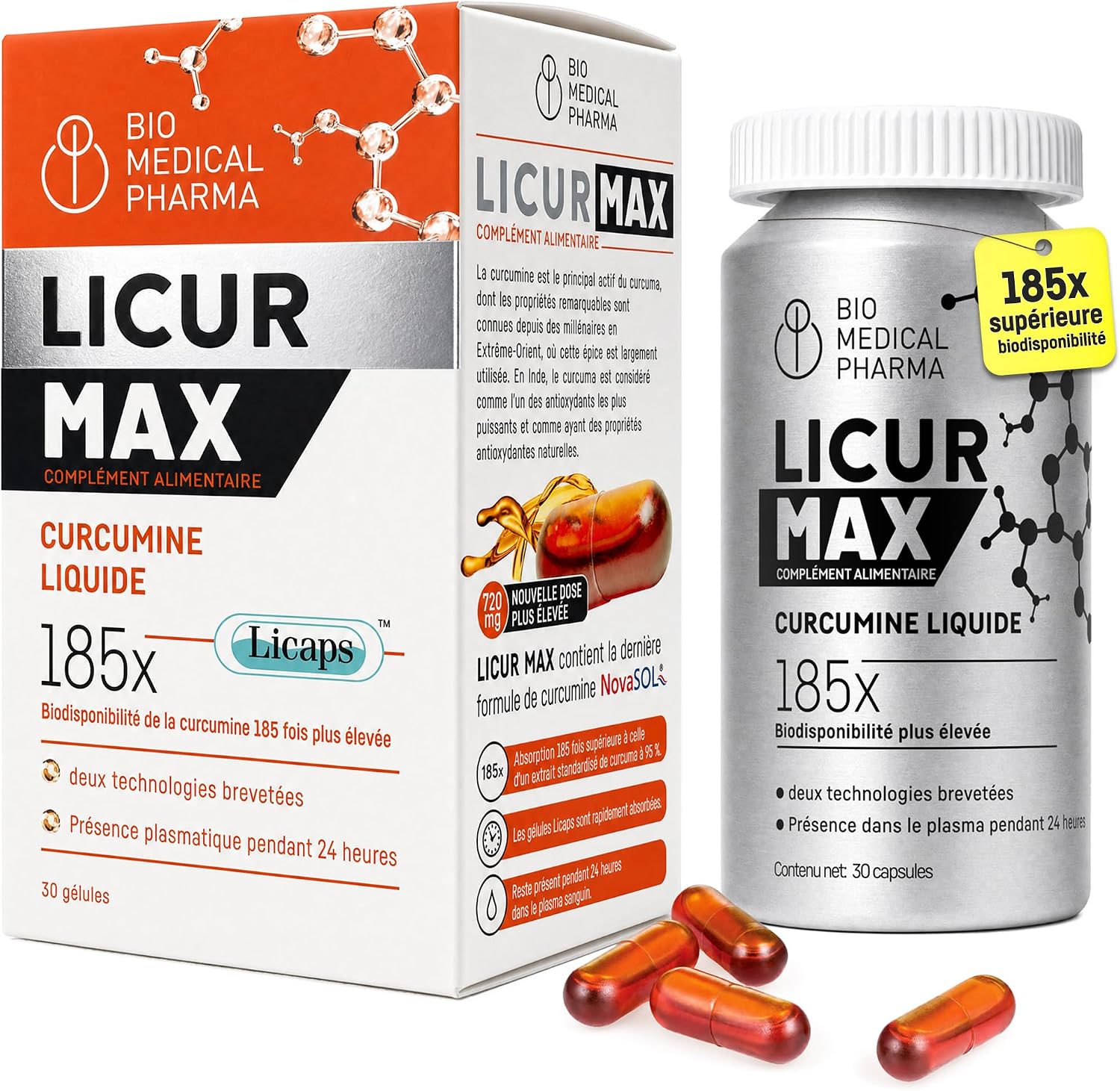NovaSOL Micellar Curcumin Without Piperine – 30 Capsules, Liquid Form - Image 2