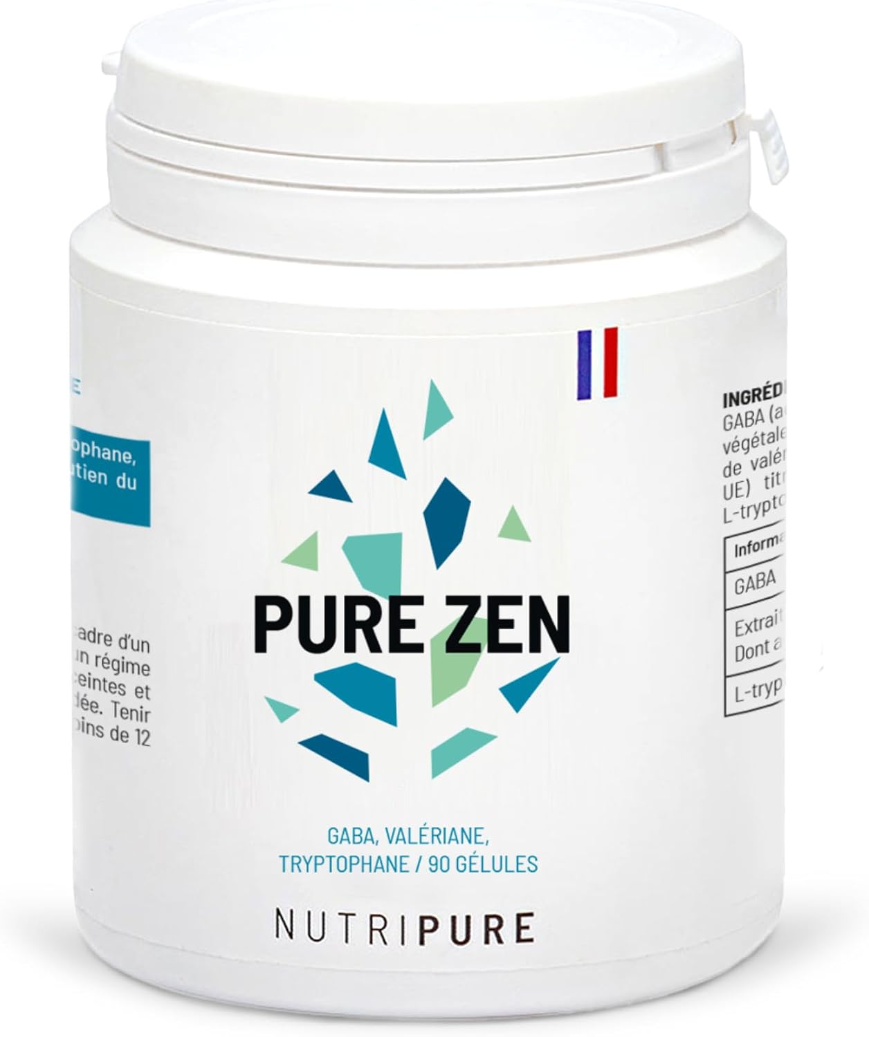 Nutripure - Pure Zen - GABA 500mg, Valerian & L-Tryptophan - 90 Capsules - Image 2