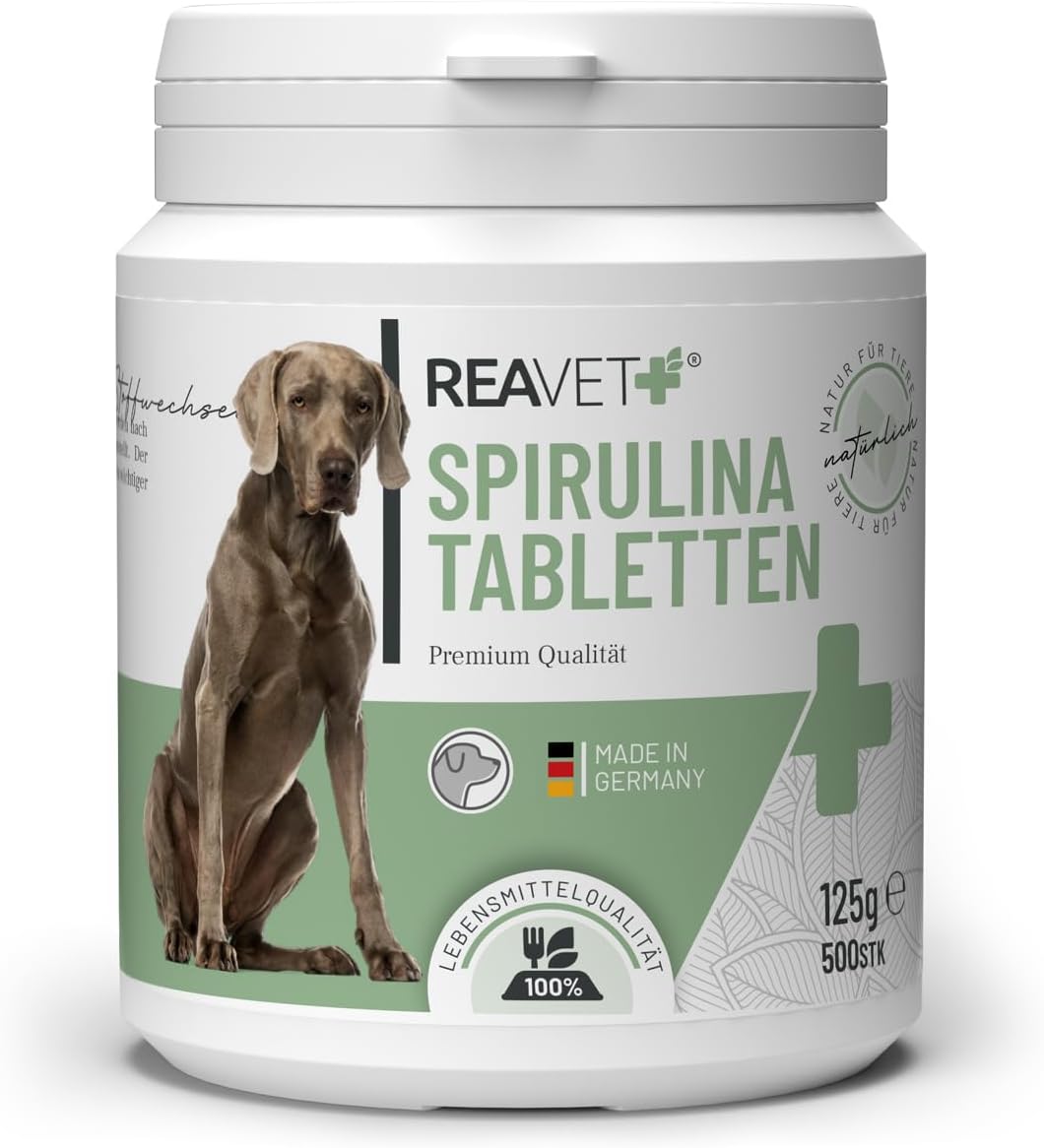 ReaVET Spirulina Tablets for Dogs 500 Pcs - Food Grade, Microalgae Supports Skin and Coat, Immune System and Metabolic Processes - Image 2