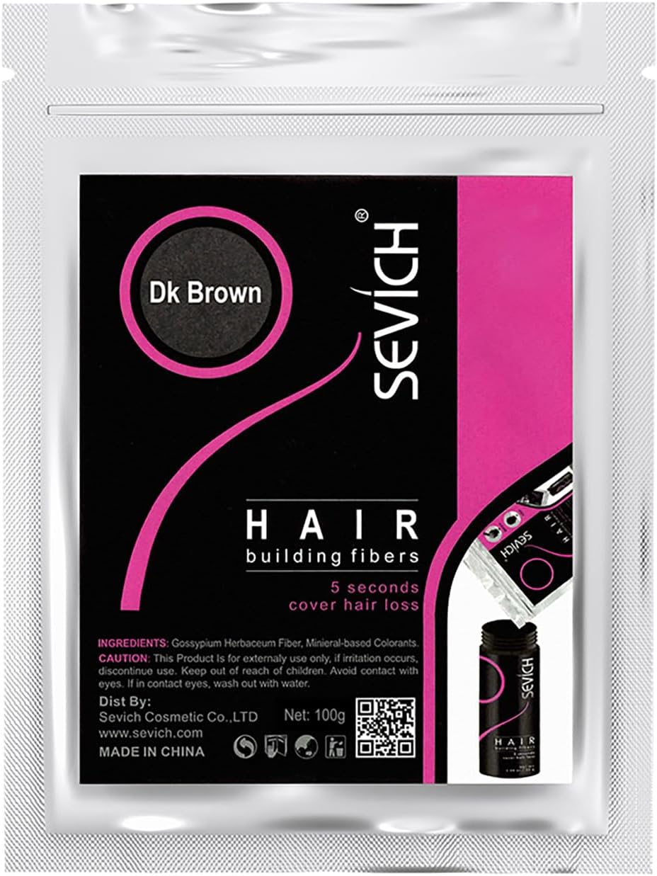 Sevich Natural Keratin Hair Fibre Refill 100g Dark Brown - Image 2