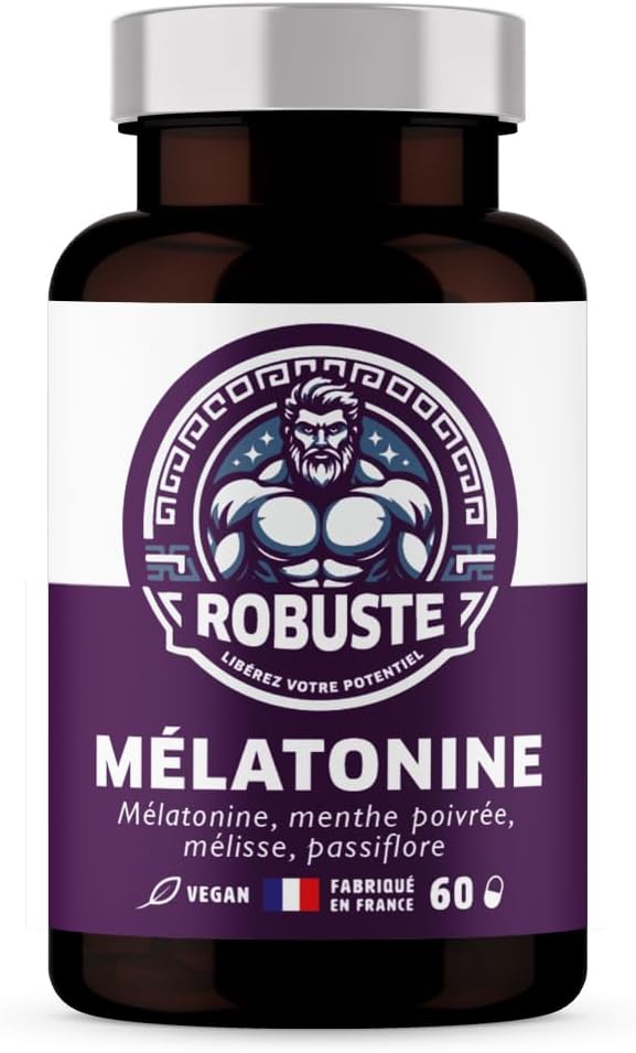 Sleep and Rapid Sleep for Active Men - After Meal Relaxation, Jetlag - Melatonin, Lemon Balm, Passionflower, Peppermint - ROBUSTE - 60 Capsules 1 Month Vegan - Image 2