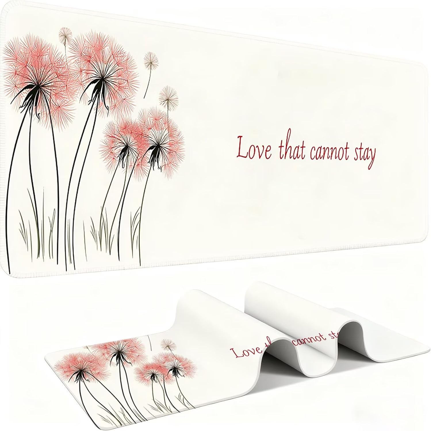 Tapis de Souris 800x300mm Tapis Souris Gamer, Mousepad de Bureau Ultra Mince Base Caoutchouc Antidérapante Lavable Vitesse précision Améliorées pour PC, Ordinateur, Travail-L'Amour Du Pissenlit C0P186 - Image 2