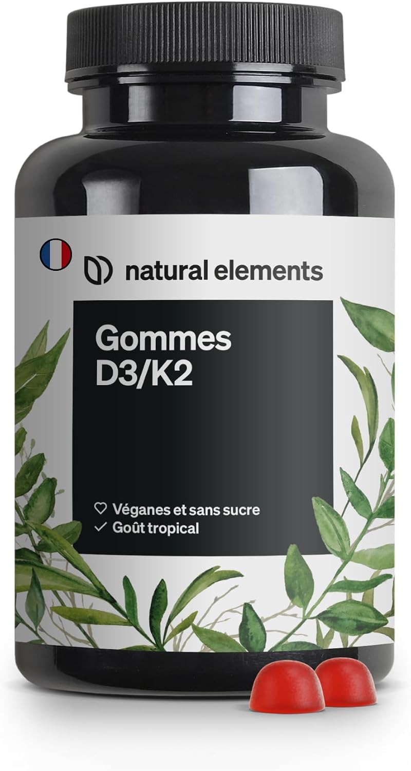 Vitamin D3 and K2 Gummies – 1,000 IU Vitamin D3 per daily dose – 120 gummies – tropical taste – vegan and sugar free – produced and controlled in the laboratory in Germany - Image 2