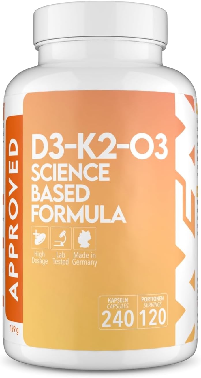 WFN Approved D3-K2-O3 Vitamin D3 + K2 + Omega 3-240 Capsules Made and Tested in Germany - Image 2